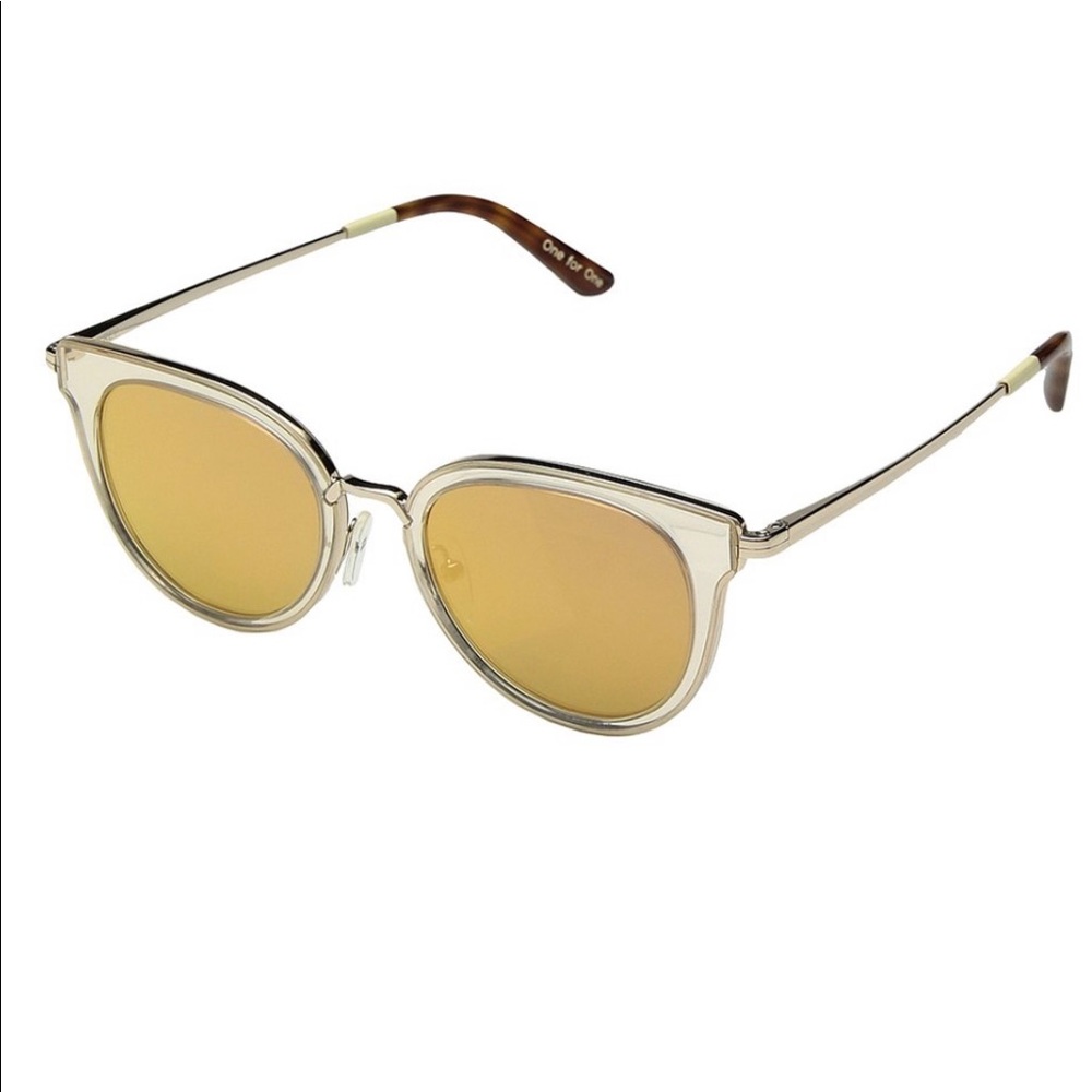 TOMS Champagne crystal & rose mirror sunglasses